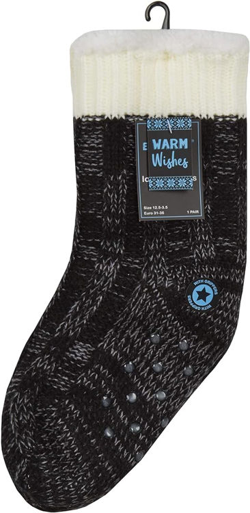 Picture of 42B679-Soft Sherpa Fleece Lined Fairisle Winter Cosy Slipper